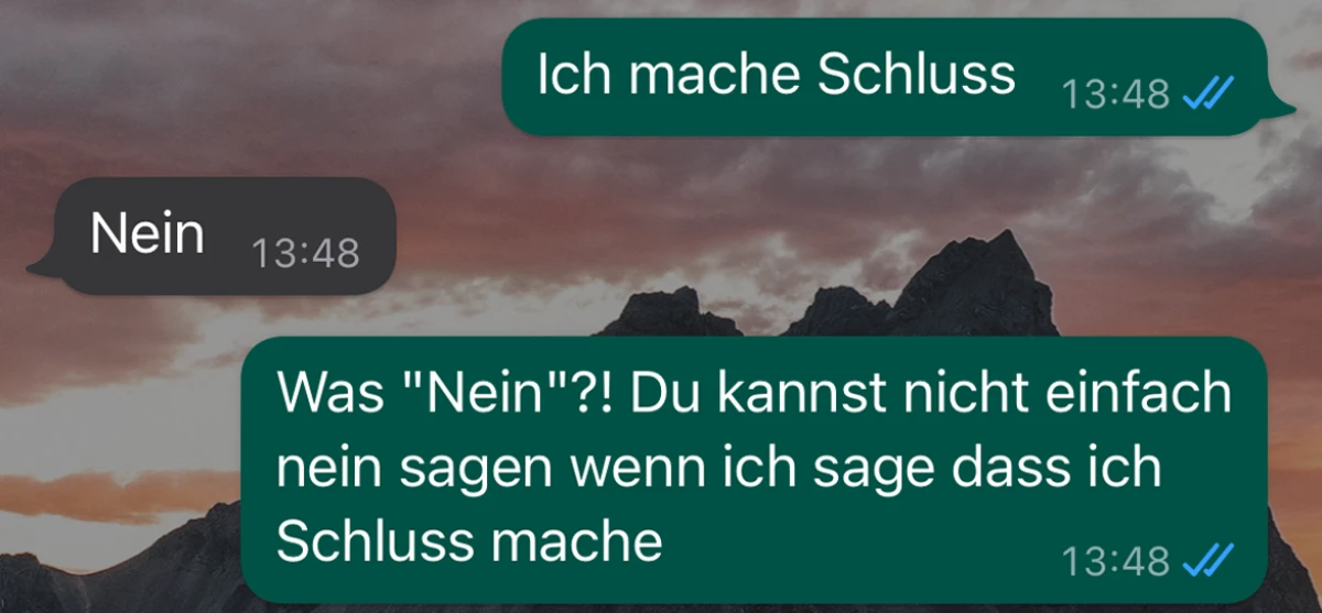 Sie macht einfach via WhatsApp Schluss