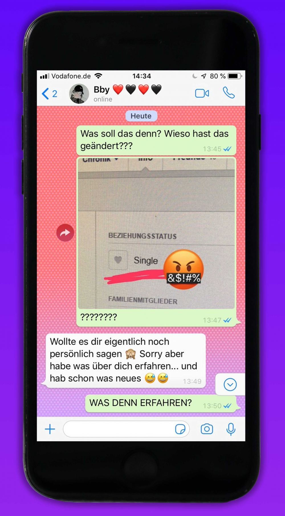 Und plötzlich ist sein Status wieder: Single!
