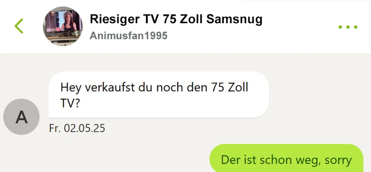 Der Fernseher ist schon weg 😂