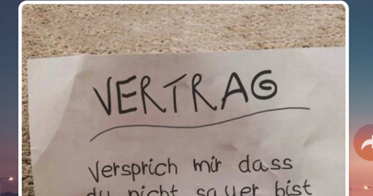 Er muss unterschreiben, nicht sauer zu sein.