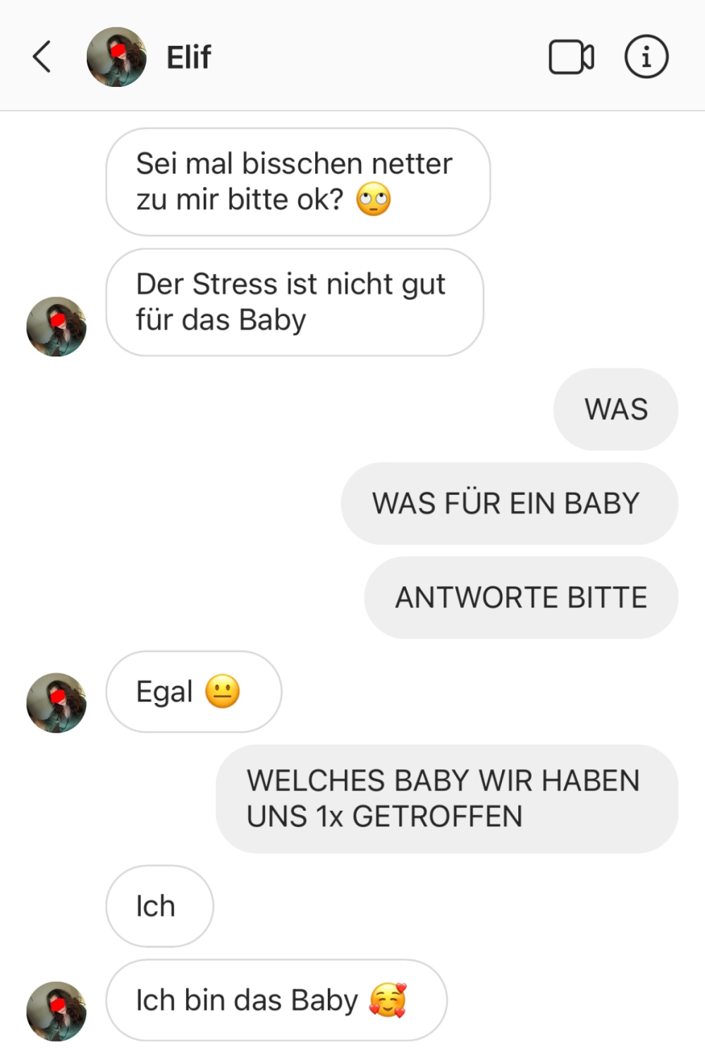 Der Stress ist nicht gut für das Baby