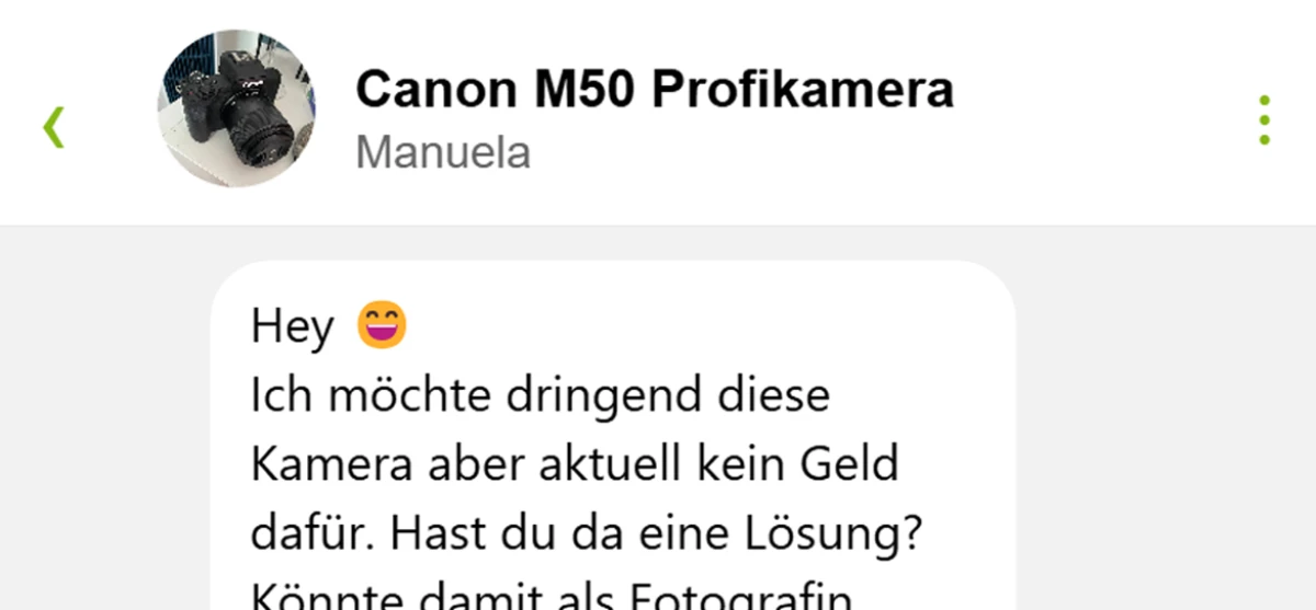Sie wollte diese Kamera so gerne, aber das lief nicht wie geplant