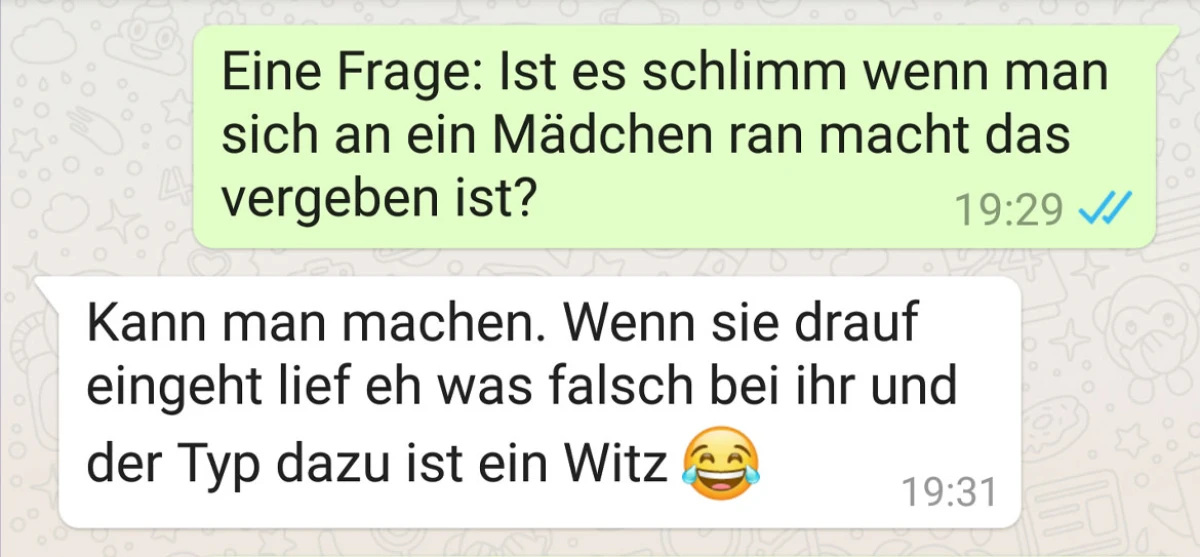 Er fragt sogar noch nach