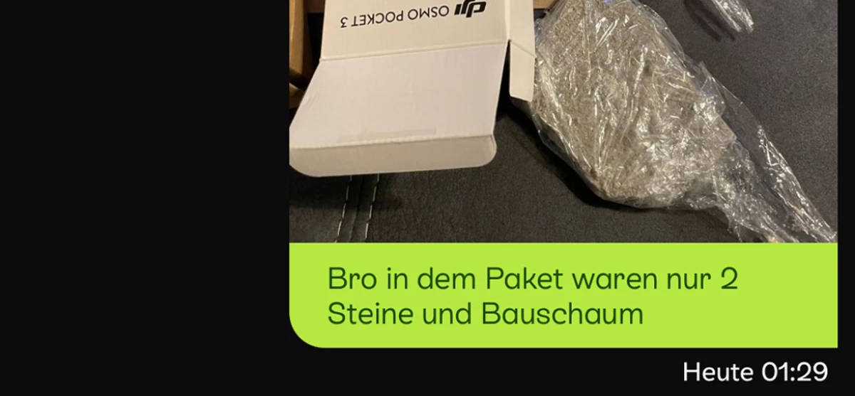 Er hatte nur Steine in seinem Paket