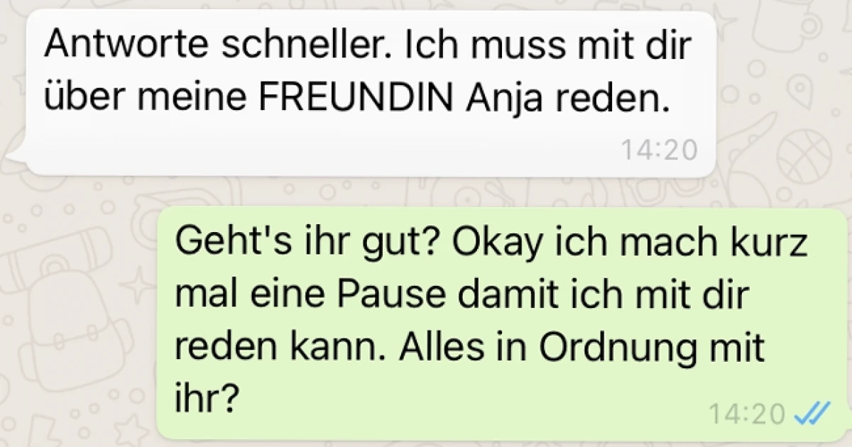 Wenn so einer dir plötzlich schreibt