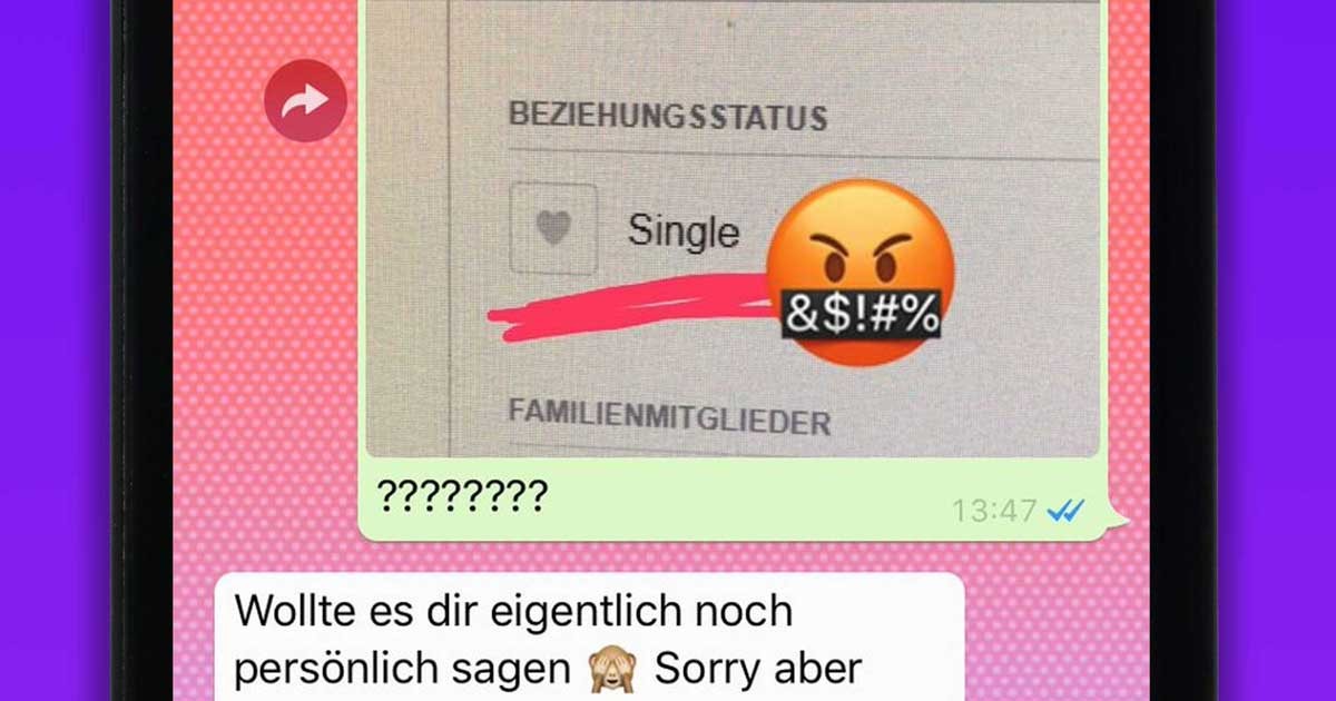 Und plötzlich ist sein Status wieder: Single!