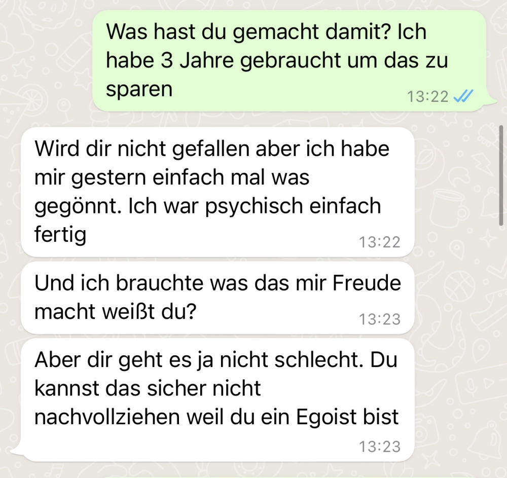 Sie hat sein Konto einfach leergeräumt