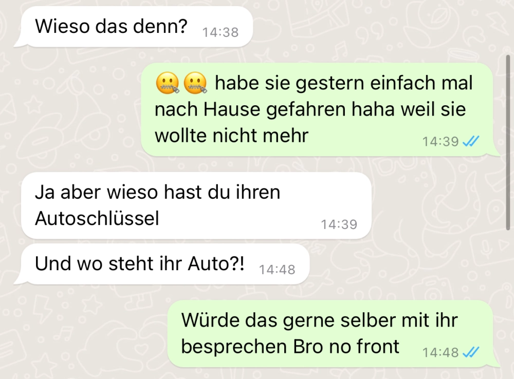 Plötzlich ist er am Handy