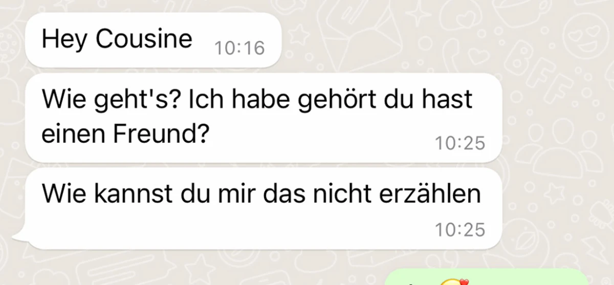 Der eigene Cousin will ihr Vorschriften machen