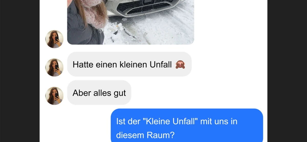Sie hatte einen "kleinen" Unfall