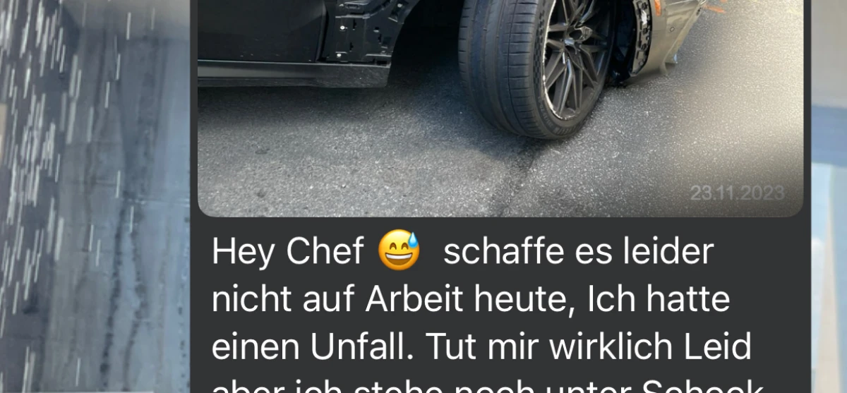 Mitarbeiter-Ausrede geplatzt: Gefälschter Autounfall enttarnt – Job und Arbeitsrecht auf der Probe