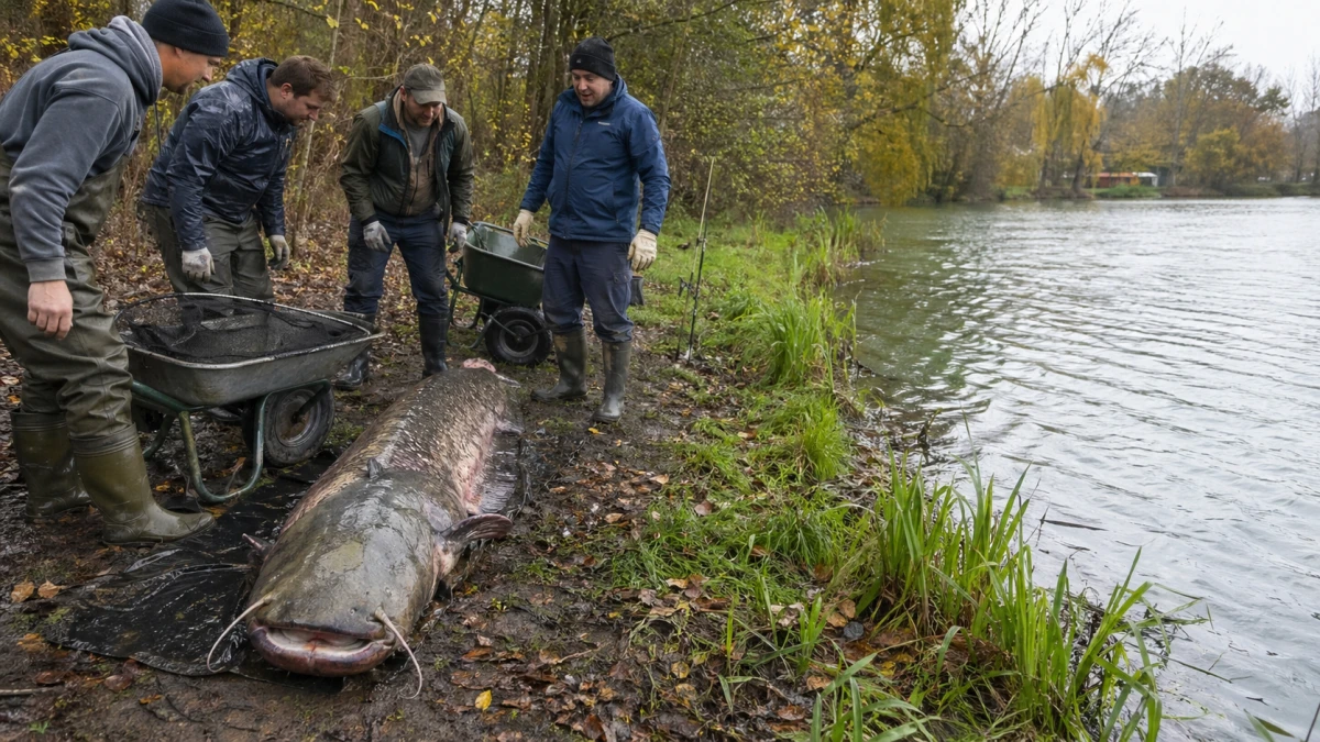 Toter Riesenwels im Stadtweiher beendet jahrzehntealten Vereinsmythos