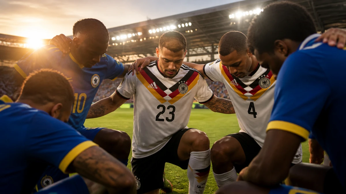 Nmecha betet nach 7:1 mit Gegnern: „Wir sind alle Brüder“