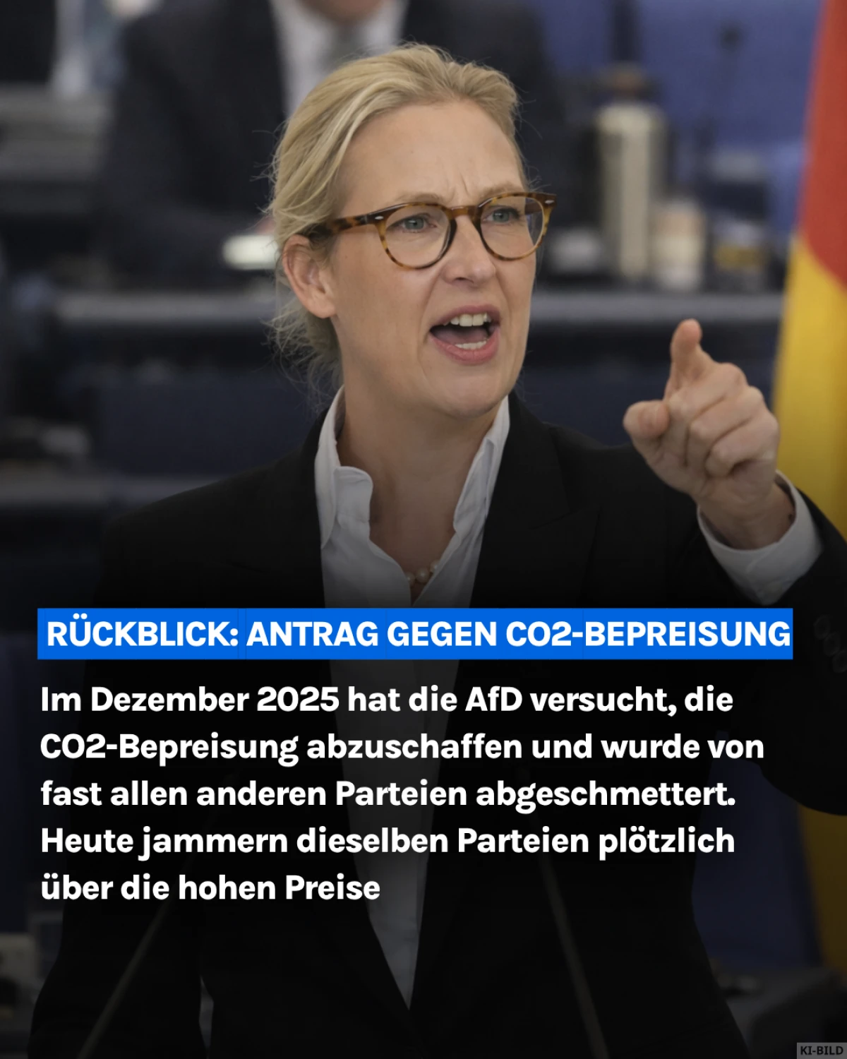 Dezember 2025: AfD allein mit Antrag gegen CO2-Bepreisung