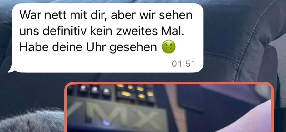 Sie stört sich ziemlich an seiner Uhr