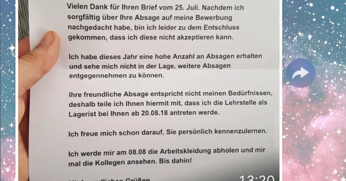 Bei dem Bewerbungsfoto hätte ich auch Angst :D