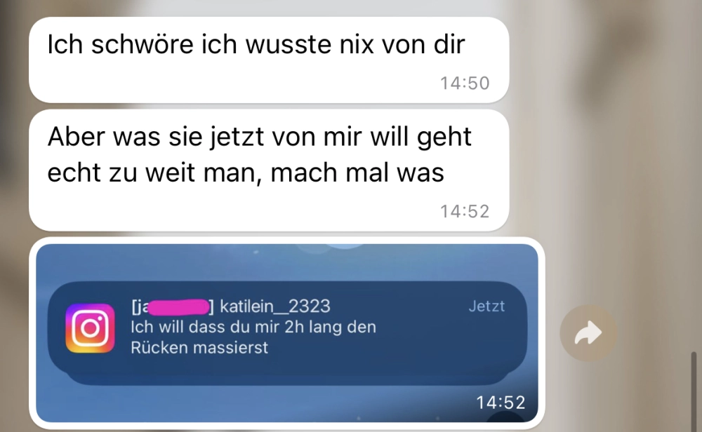 Sie schreibt ihm einfach heimlich